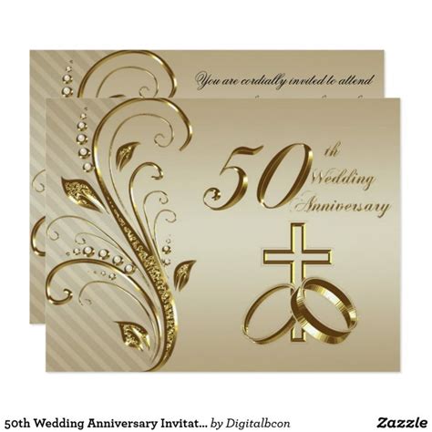 50th Wedding Invitations Template