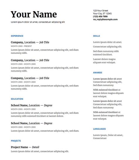 Google Docs Resume Template in Serif—TheMuse.com | Downloadable resume ...