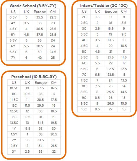 Nike School Shoes: Nike Grade School Shoes Size Chart