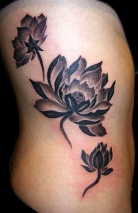 Red And Black Lotus Flower Tattoo