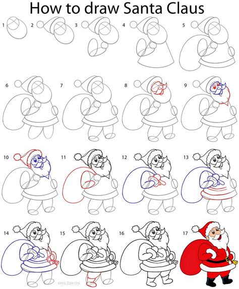 Santa Drawing Step By Step