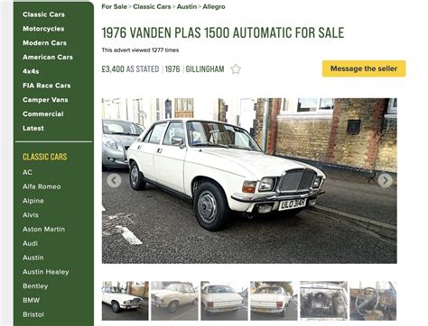 Unexceptional Classifieds: Austin Allegro Vanden Plas | Hagerty UK