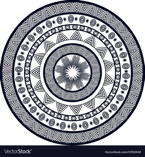 Mandala circle art isolated icon Royalty Free Vector Image