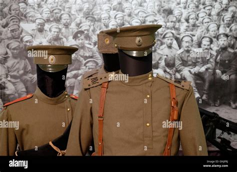 Imperial Russian army uniforms displayed at the State Central Museum of ...