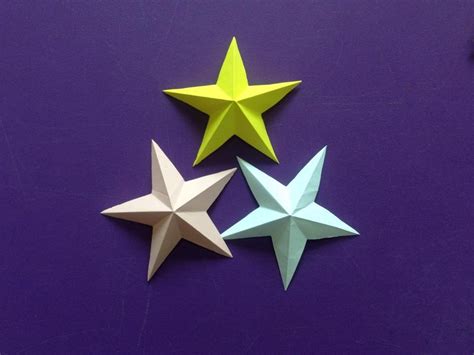 How to make a 3D paper star | Easy origami stars for beginners making ...