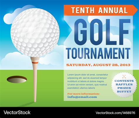 Golf tournament invitation design Royalty Free Vector Image