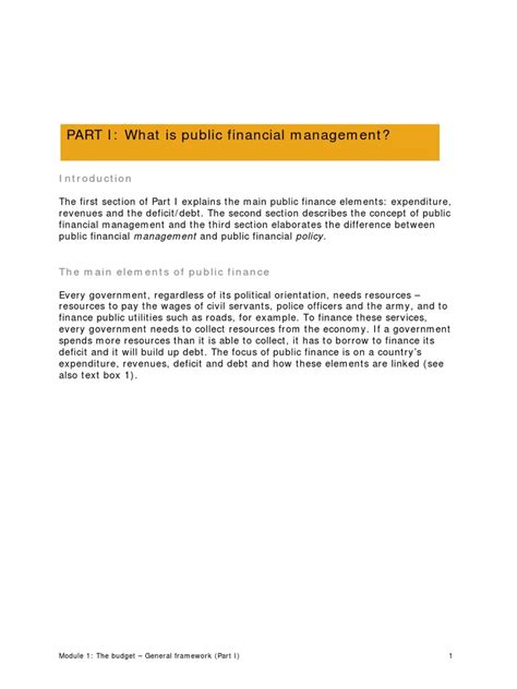 Part 1 What Is PFM | PDF | Government Budget Balance | Public Finance