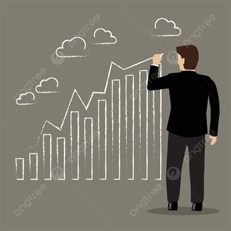 Businessman Drawing Positive Trend Graph Drawing Chalk School Vector ...