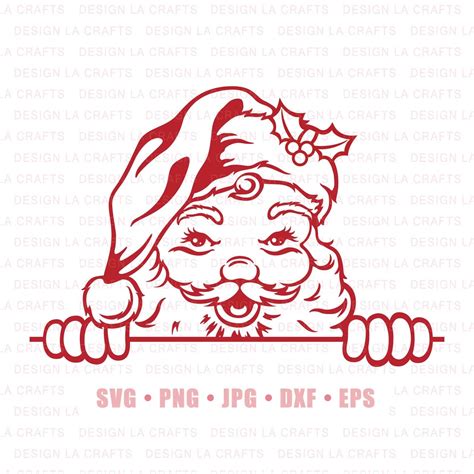 Santa Claus Svg Png Peeking Santa Svg Vintage Santa Svg - Etsy