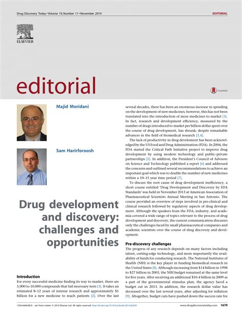 (PDF) Drug Development and Discovery: Challenges and Opportunities