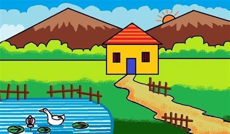 Microsoft paint Art 001 | Scenery drawing for kids, Drawing images for ...