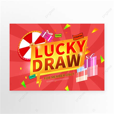 Gift Box Lucky Draw Red Poster Template Download on Pngtree