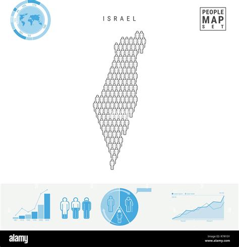 Israel People Icon Map. Stylized Vector Silhouette of Israel ...