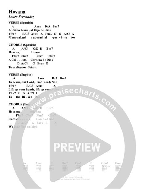 Hosanna Chords PDF (Christ For The Nations) - PraiseCharts