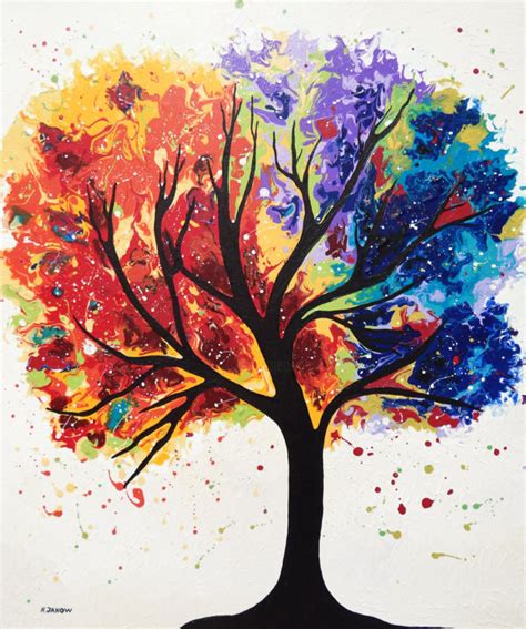 Original Fluid Tree Of Life Painting On , Painting by Hjm Art Gallery ...