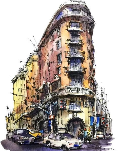 Pin by 美如 蔡 on 速寫 | Watercolor architecture, Urban sketchers ...