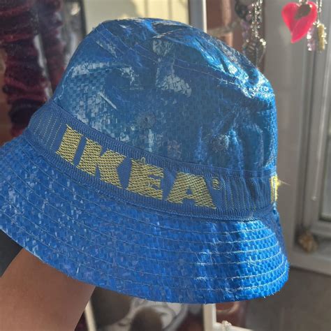 IKEA Women's Blue and Yellow Hat | Depop