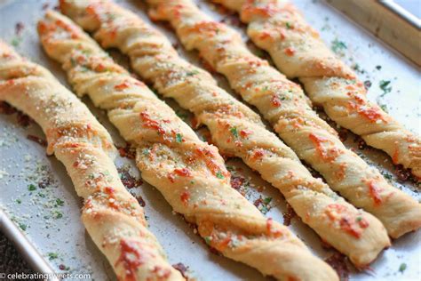 Cheesy Garlic Herb Breadsticks | Celebrating Sweets