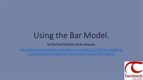 Bar Model to find the fraction of a quantity. | Teaching Resources