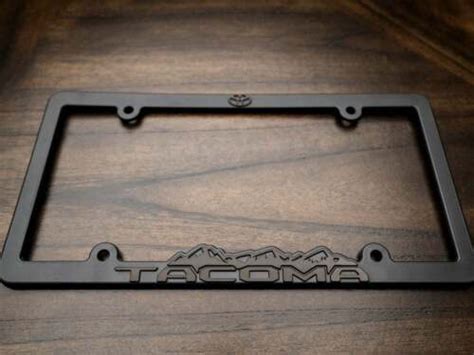 Tacoma Blackout license plate frame - Toyota Taco Black on Black 3D ...