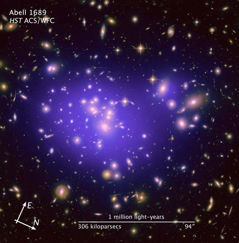 Dark Matter Map in Galaxy Cluster Abell 1689 | HubbleSite