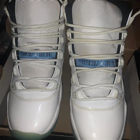 JORDAN 11 “LEGEND BLUE” SIZE 4.5 GS * yellowing... - Depop