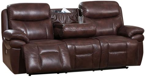 Summerlands II Brown Adjustable Headrest Power Reclining Sofa with ...