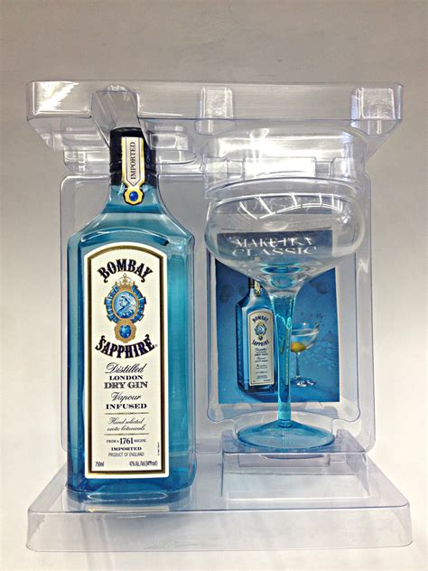 Bombay Sapphire Gin With Martini Glass | Quality Liquor Store