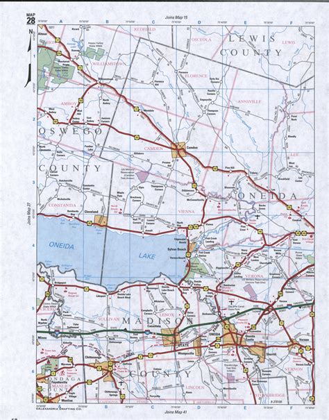 Map of Oneida County, New York state. Detailed image map of Oneida