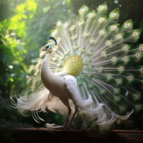 Premium AI Image | Nice dancing white peacock image Generative AI