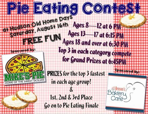 Hudson NH Old Home Days: Pie Eating Contest!