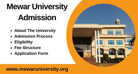 Mewar University Admission 2024-25 | Chittorgarh | UG & PG Courses ...