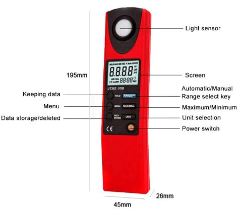 Portable Digital Lux Meter, 0~20000 Lux | ATO.com