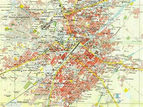 Faisalabad City Map Faisalabad Pakistan Faisalabad map | Etsy