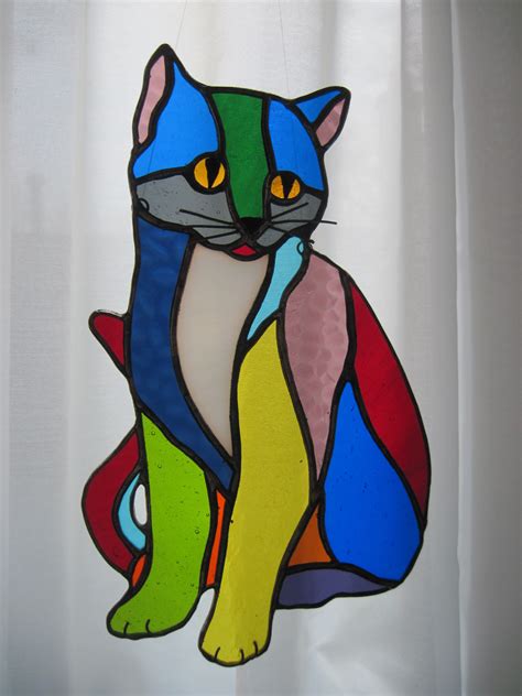 Scrap glass calico cat Stained Glass Kits, Stained Glass Patterns Free ...