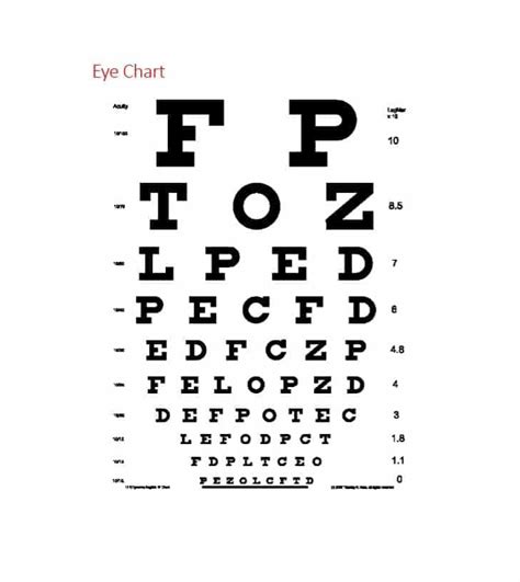 50 Printable Eye Test Charts - Printable Templates | Eye test chart ...