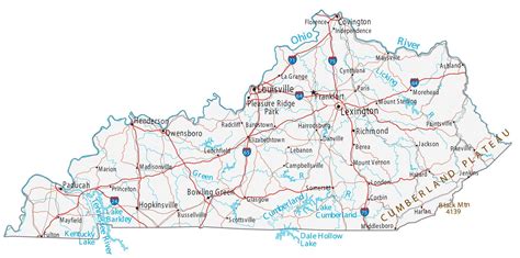 Map of Kentucky - Cities and Roads - GIS Geography