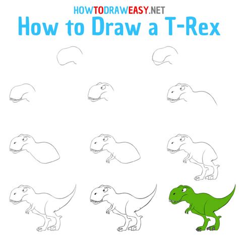 How to Draw a T-Rex Easy - How to Draw Easy