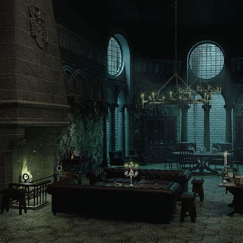 "Slytherin Common Room" by 𝕷𝖏𝖊 | Slytherin house, Hogwarts, Slytherin