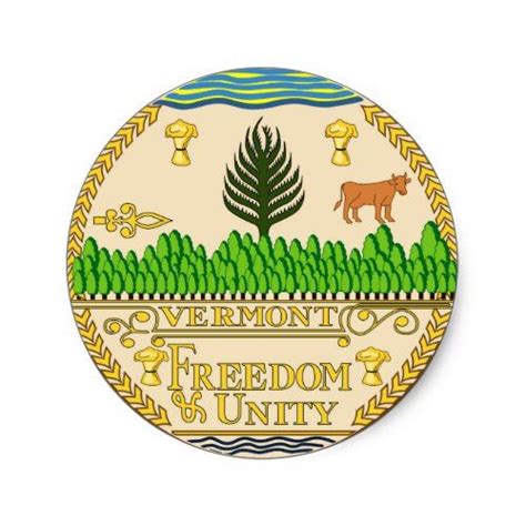 Vermont state seal america republic symbol flag us | Zazzle | Republic ...