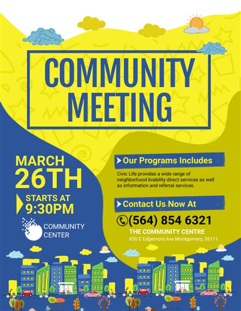 Yellow Meeting Community Day Flyer Template | PosterMyWall