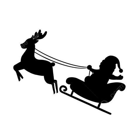 Santa Claus Sleigh Silhouette PNG Transparent, Winter Christmas Santa ...