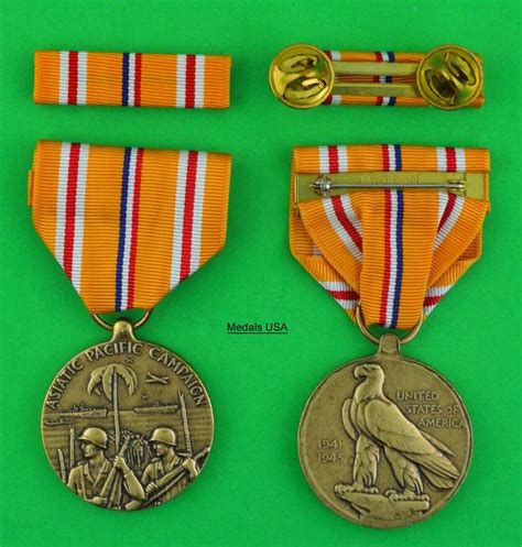 Used WWII Asiatic Pacific Campaign Medal & Ribbon Bar -Full size USA ...