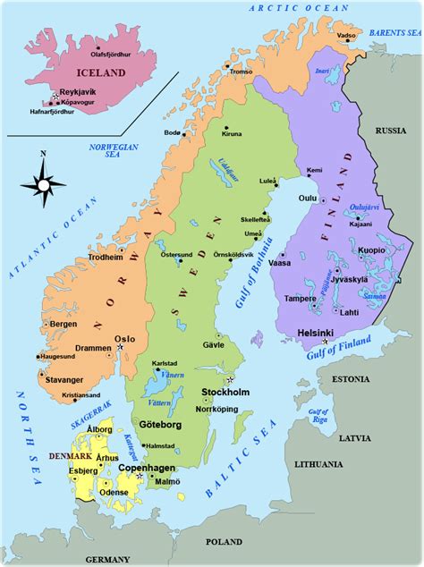 Map Of Scandinavian Countries And Europe – Topographic Map of Usa with ...