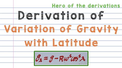 Derivation of expression for variation of gravity with latitude • HERO ...