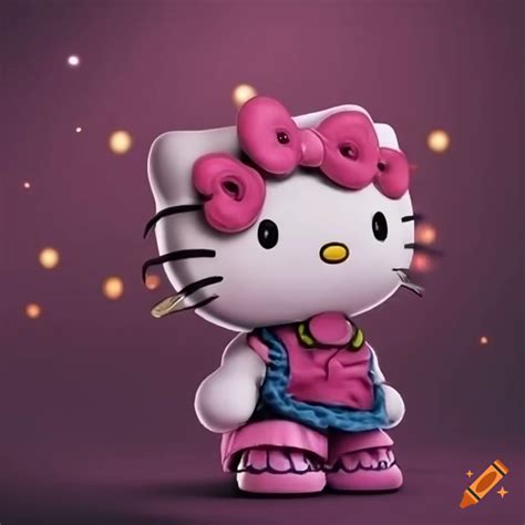 Make a hello kitty an hd wallpaper, where the background has these ...