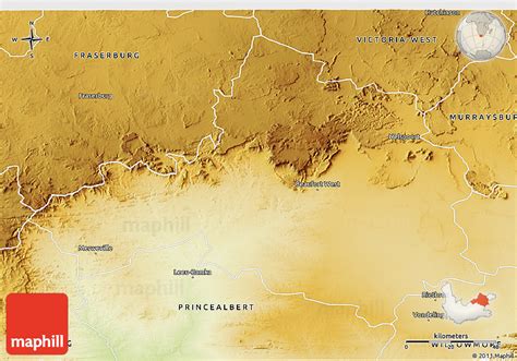 Physical 3D Map of BEAUFORT WEST