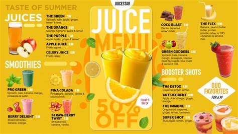 Juice Menu Board | Juice menu, Smoothie menu, Juice bar design