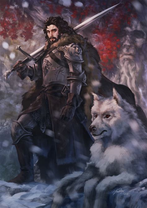 Aegon {Stark} Targaryen & Ghost | Jon snow, Asoiaf art, Game of thrones art