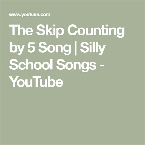 The Skip Counting by 5 Song | Silly School Songs - YouTube | Skip ...